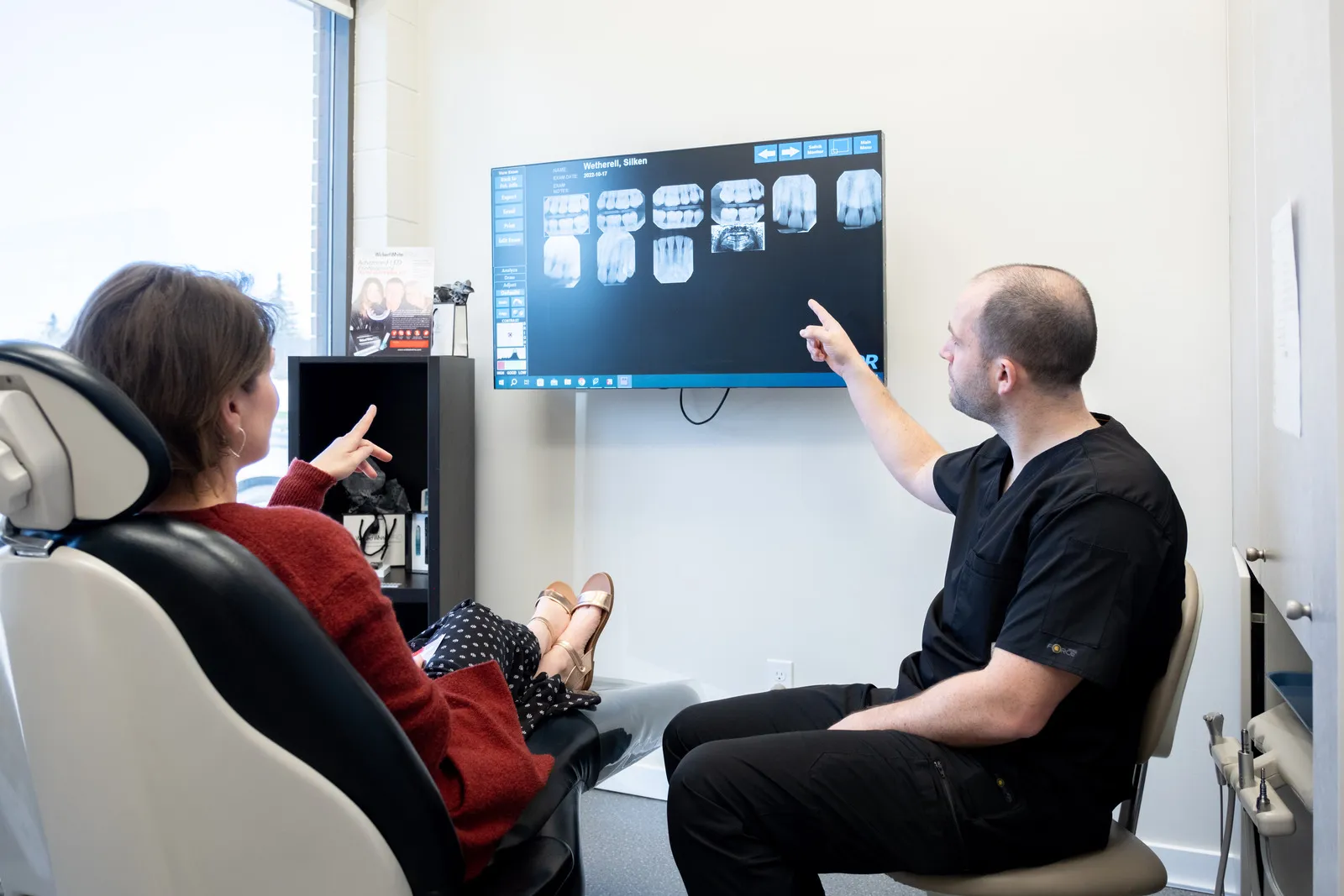 Digital x-ray review with patient